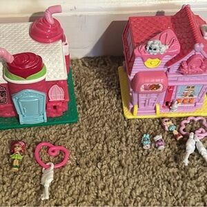 2 Sets of Shopkins houses and Accessories